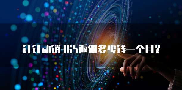 钉钉动销365返佣多少钱一个月?