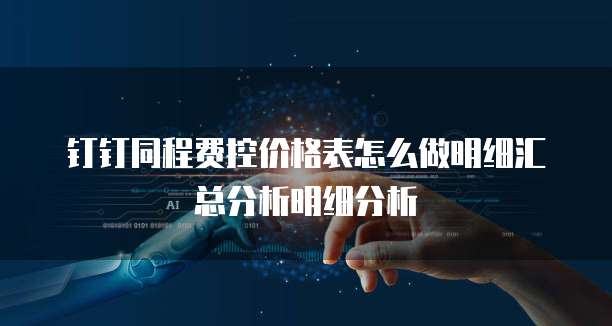 钉钉同程费控价格表怎么做明细汇总分析明细分析