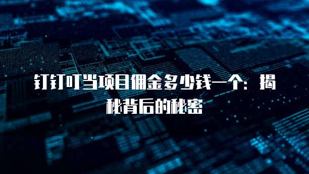 钉钉叮当项目佣金多少钱一个:揭秘背后的秘密