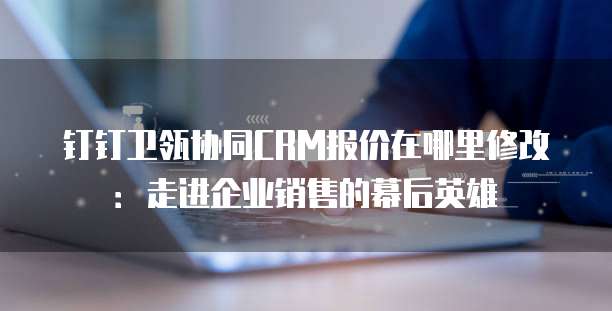钉钉卫瓴协同CRM报价在哪里修改:走进企业销售的幕后英雄