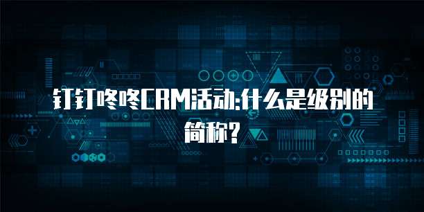 钉钉咚咚CRM活动:什么是级别的简称?