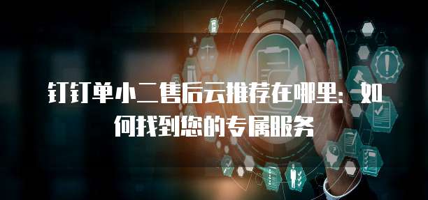 钉钉单小二售后云推荐在哪里:如何找到您的专属服务