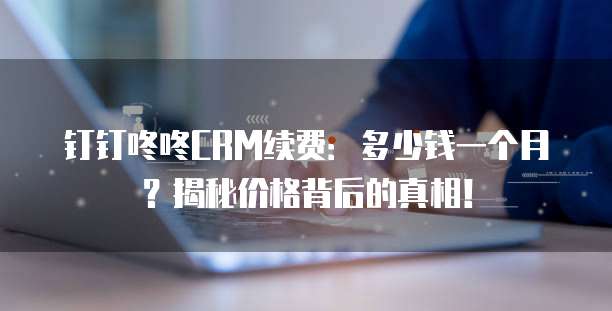 钉钉咚咚CRM续费:多少钱一个月?揭秘价格背后的真相!