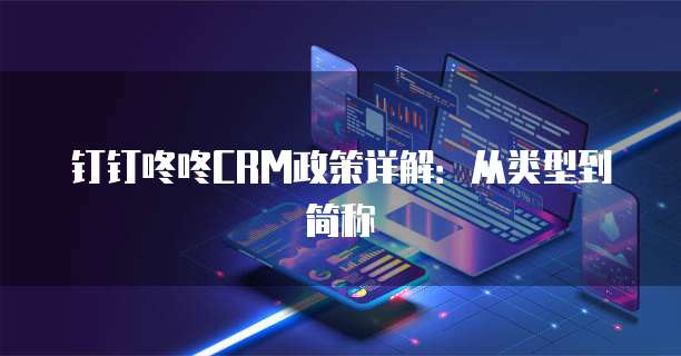 钉钉咚咚CRM政策详解:从类型到简称
