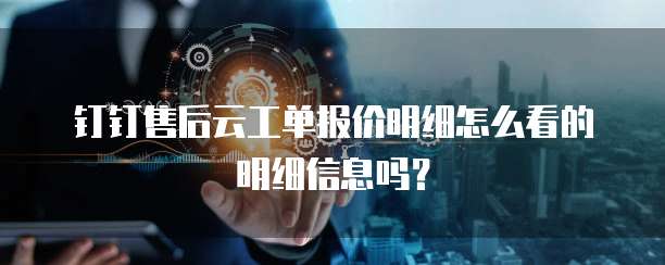 钉钉售后云工单报价明细怎么看的明细信息吗?