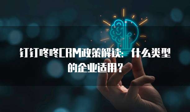 钉钉咚咚CRM政策解读:什么类型的企业适用?