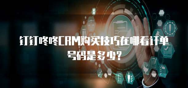 钉钉咚咚CRM购买技巧在哪看订单号码是多少?