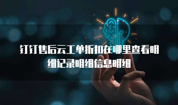 钉钉售后云工单折扣在哪里查看明细记录明细信息明细