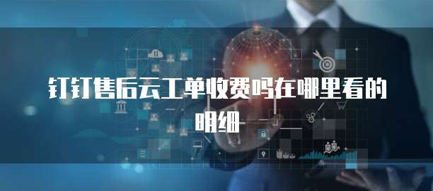 钉钉售后云工单收费吗在哪里看的明细