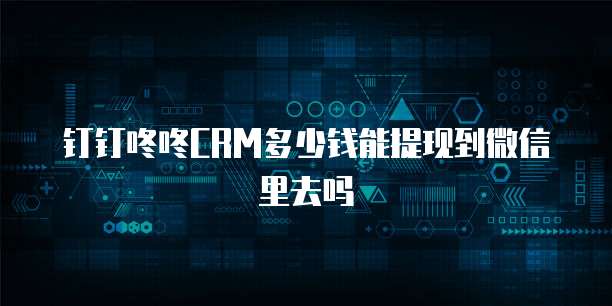 钉钉咚咚CRM多少钱能提现到微信里去吗