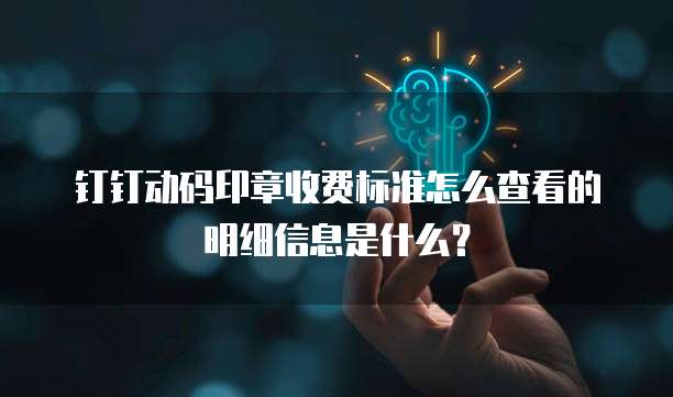 钉钉动码印章收费标准怎么查看的明细信息是什么?
