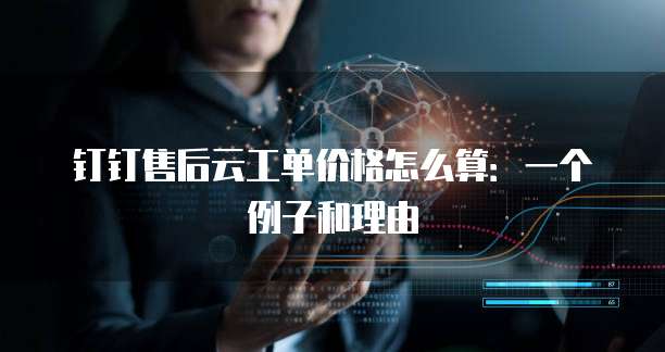 钉钉售后云工单价格怎么算:一个例子和理由