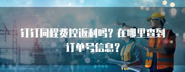 钉钉同程费控返利吗?在哪里查到订单号信息?