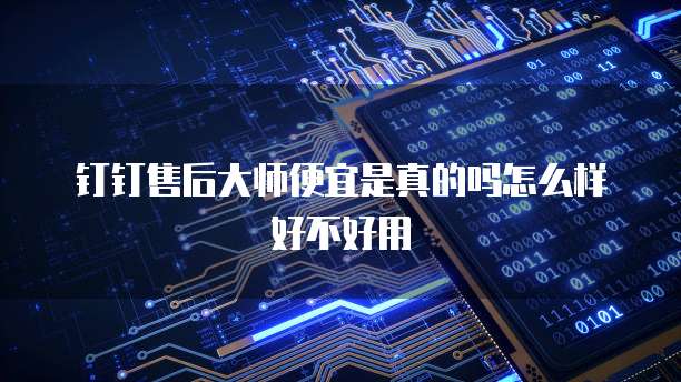 钉钉售后大师便宜是真的吗怎么样好不好用