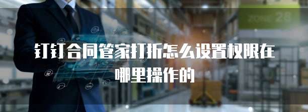 钉钉合同管家打折怎么设置权限在哪里操作的