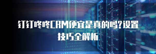 钉钉咚咚CRM便宜是真的吗?设置技巧全解析