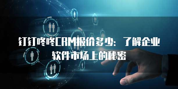 钉钉咚咚CRM报价多少：了解企业软件市场上的秘密
