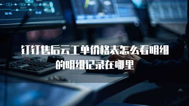 钉钉售后云工单价格表怎么看明细的明细记录在哪里