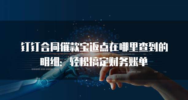 钉钉合同催款宝返点在哪里查到的明细:轻松搞定财务账单