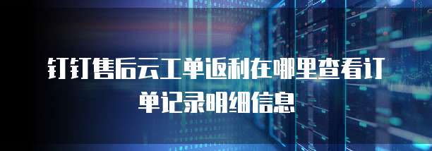 钉钉售后云工单返利在哪里查看订单记录明细信息