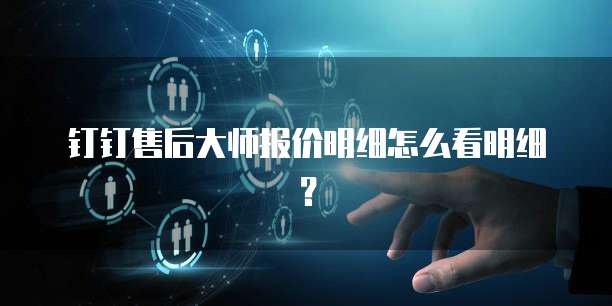 钉钉售后大师报价明细怎么看明细?