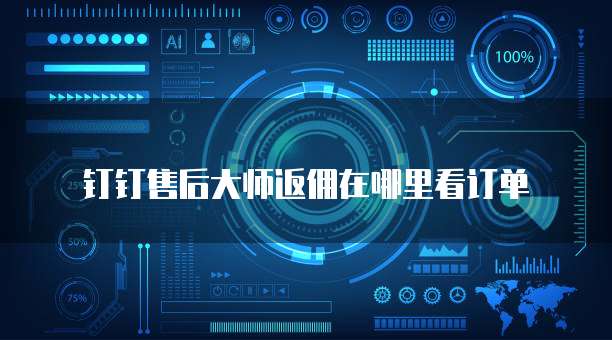 钉钉售后大师返佣在哪里看订单