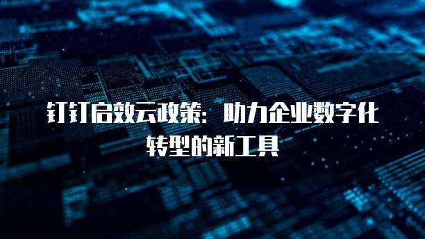 钉钉启效云政策:助力企业数字化转型的新工具