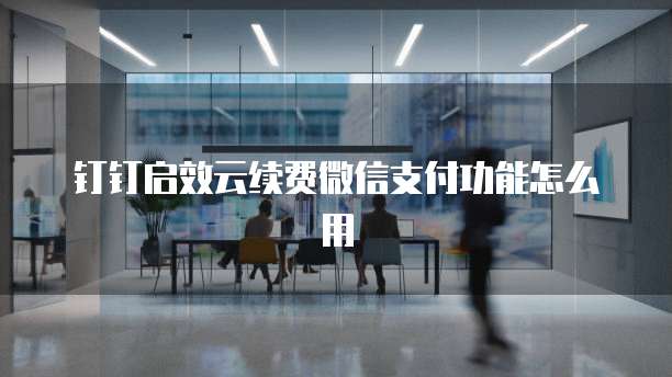 钉钉启效云续费微信支付功能怎么用