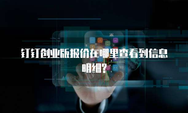 钉钉创业版报价在哪里查看到信息明细?
