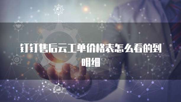 钉钉售后云工单价格表怎么看的到明细