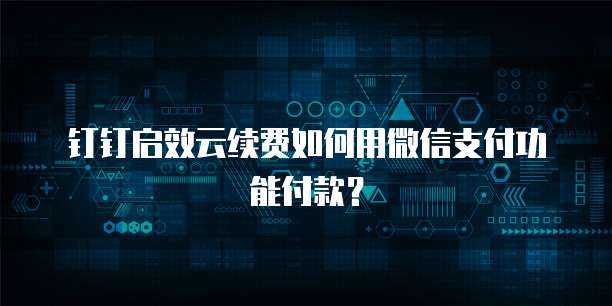 钉钉启效云续费如何用微信支付功能付款?