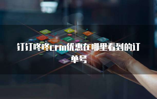 钉钉咚咚crm优惠在哪里看到的订单号