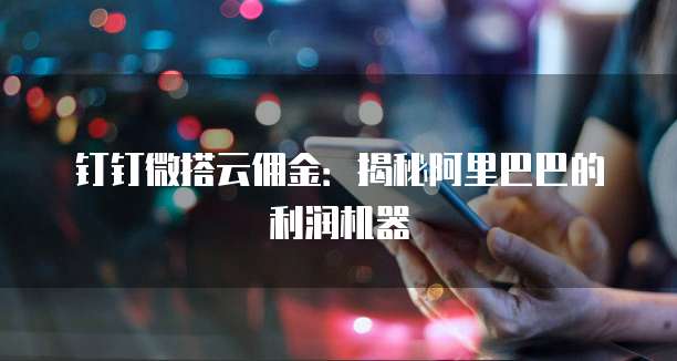 钉钉微搭云佣金:揭秘阿里巴巴的利润机器