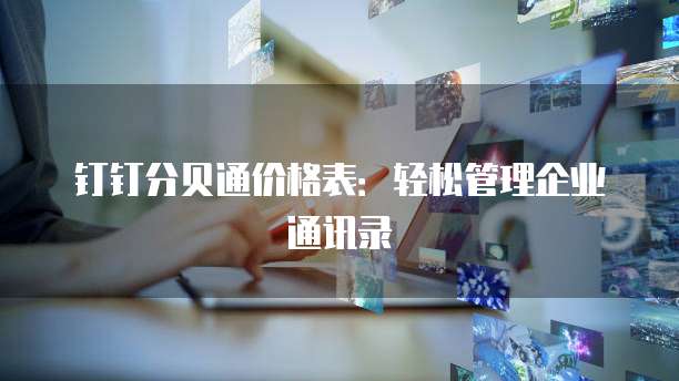 钉钉分贝通价格表:轻松管理企业通讯录