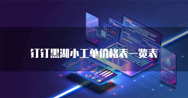 钉钉黑湖小工单价格表一览表