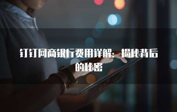 钉钉网商银行费用详解:揭秘背后的秘密