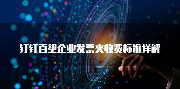 钉钉百望企业发票夹收费标准详解
