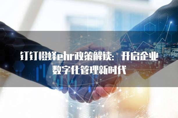 钉钉橙蜂ehr政策解读:开启企业数字化管理新时代