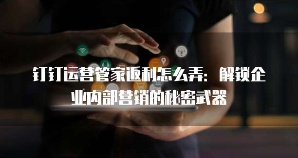 钉钉运营管家返利怎么弄:解锁企业内部营销的秘密武器
