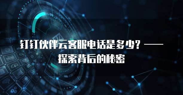 钉钉伙伴云客服电话是多少?——探索背后的秘密