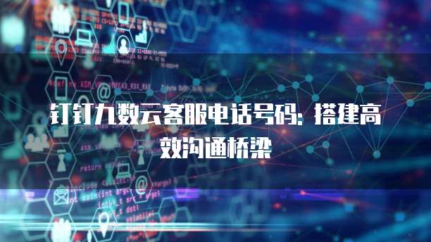 钉钉九数云客服电话号码: 搭建高效沟通桥梁