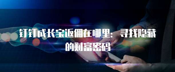 钉钉成长宝返佣在哪里:寻找隐藏的财富密码
