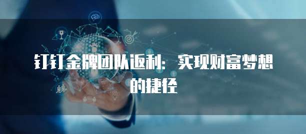 钉钉金牌团队返利:实现财富梦想的捷径