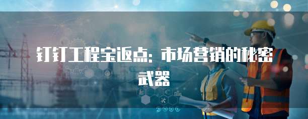 钉钉工程宝返点: 市场营销的秘密武器