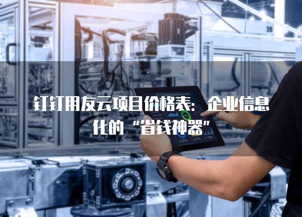 钉钉用友云项目价格表:企业信息化的“省钱神器”