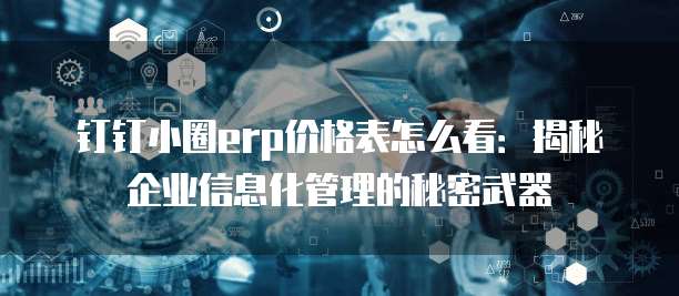 钉钉小圈erp价格表怎么看:揭秘企业信息化管理的秘密武器