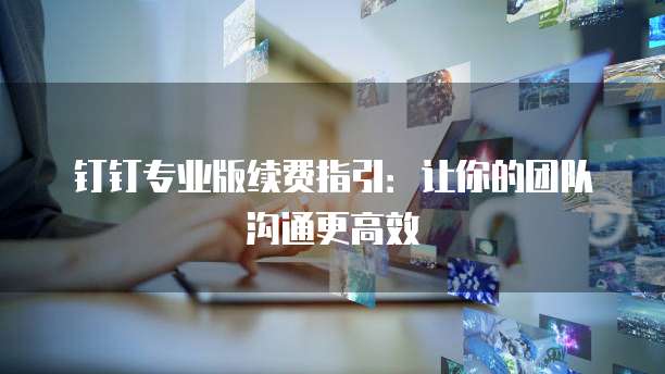 钉钉专业版续费指引：让你的团队沟通更高效