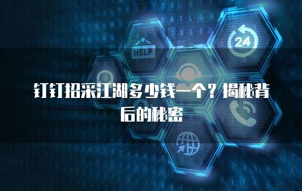 钉钉招采江湖多少钱一个?揭秘背后的秘密
