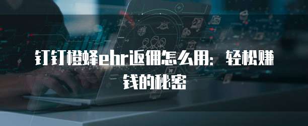 钉钉橙蜂ehr返佣怎么用:轻松赚钱的秘密