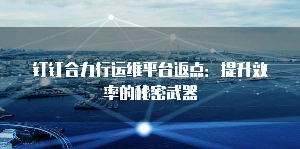 钉钉合力行运维平台返点:提升效率的秘密武器